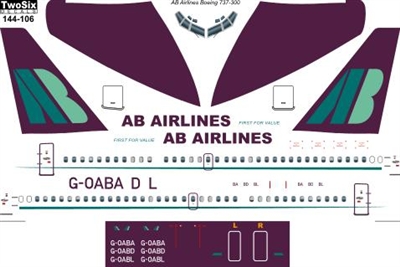 1:144 AB Airlines Boeing 737-300