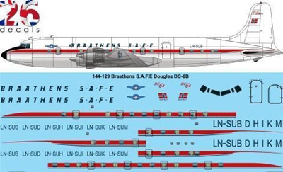 1:144 Braathens SAFE Douglas DC-6B