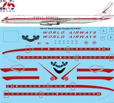 1:144 World Airways (early) Douglas DC-8-63