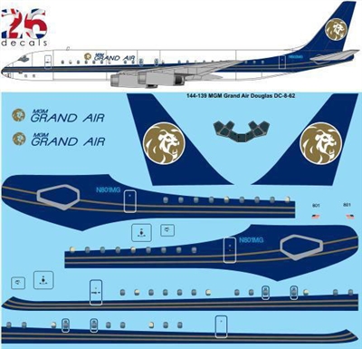1:144 MGM Grand Air Douglas DC-8-62