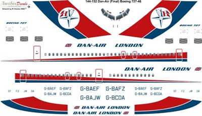 1:144 Dan Air London Boeing 727-100