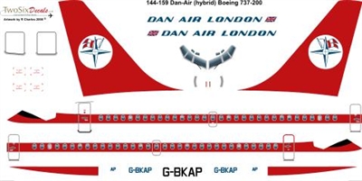 1:144 Dan Air London (hybrid) Boeing 737-200