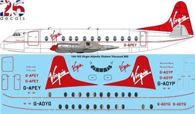 1:144 Virgin Airlines Vickers Viscount 800