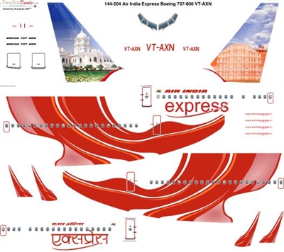 1:144 Air India Express Boeing 737-800 VT-AXN