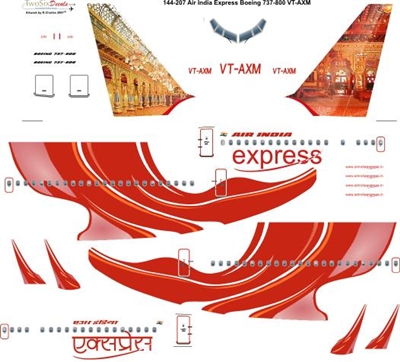 1:144 Air India Express Boeing 737-800 VT-AXM