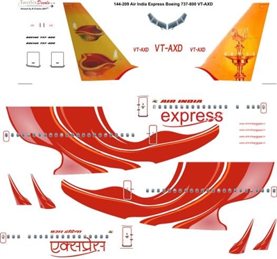 1:144 Air India Express Boeing 737-800 VT-AXD