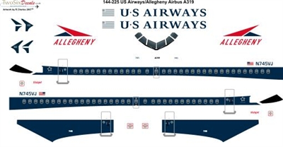 1:144 US Airways 'Allegheny Heritage' Airbus A.319