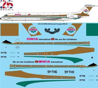 1:144 British West Indian Airlines McDD MD80