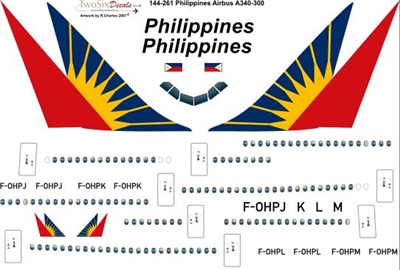 1:144 Philippine Airlines Airbus A.340-300