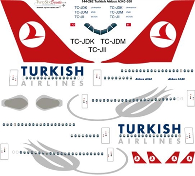 1:144 Turkish Airlines Airbus A.340-300