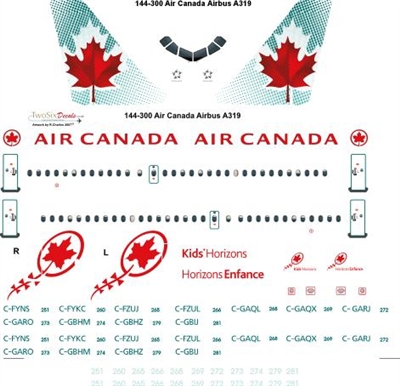1:144 Air Canada (2006 cs) Airbus A.319
