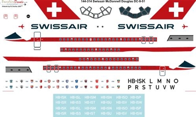 1:144 Swissair Douglas DC-9-30