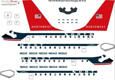 1:144 Northwest Orient Douglas DC-8-30