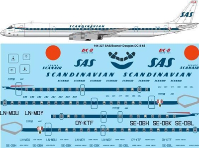 1:144 SAS & Scanair (early cs) Douglas DC-8-63