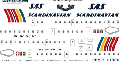 1:144 SAS Douglas DC-8-63