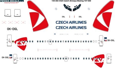 1:144 CSA Czech Airlines (2007 cs) Boeing 737-500
