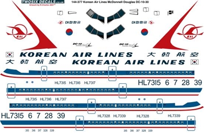1:144 Korean Air Line McDD DC-10-30