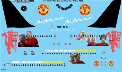 1:144 Air Asia 'Manchester United' A.320