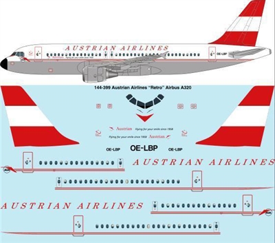 1:144 Austrian Airlines 'retro' Airbus A.320