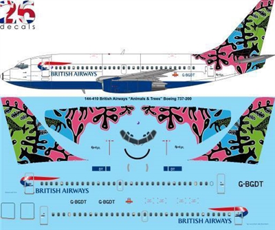 1:144 British Airways 'Animals and Trees' Boeing 737-200