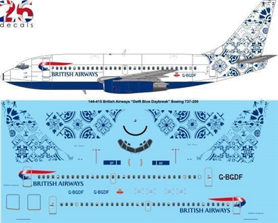 1:144 British Airways 'Delft Blue Daybreak' Boeing 737-200