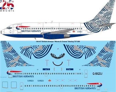 1:144 British Airways 'Waves and Cranes' Boeing 737-200