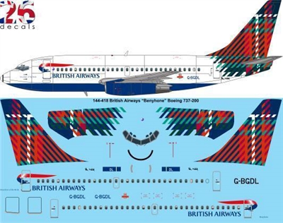 1:144 British Airways 'Bennyhone' Boeing 737-200