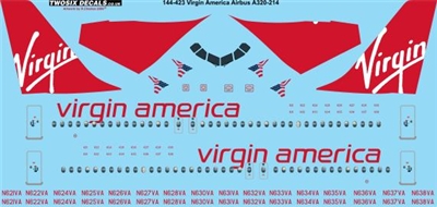 1:144 Virgin America Airbus A.320