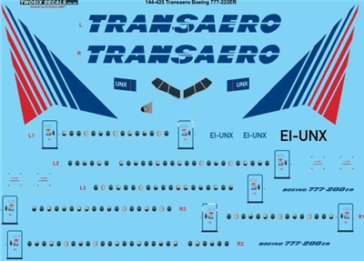 1:144 TransAero Boeing 777-200