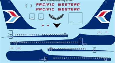 1:144 Pacific Western Boeing 707-320C
