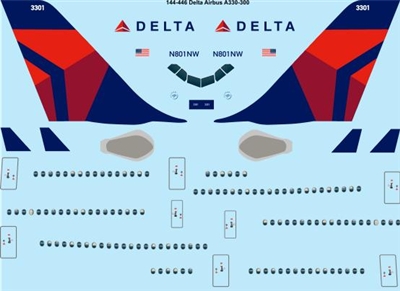 1:144 Delta Airlines (2007 cs) Airbus A.330-300