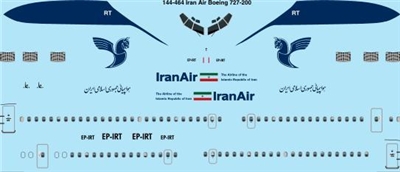 1:144 Iran Air (later cs) Boeing 727-200