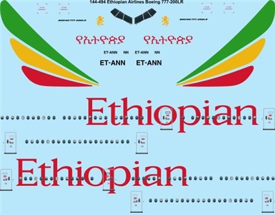 1:144 Ethiopian Airlines Boeing 777-200LR