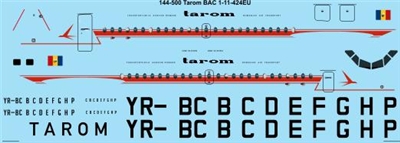 1:144 Tarom (delivery cs) BAC 1-11-424EU
