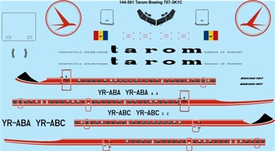 1:144 Tarom (early cs) Boeing 707-320C