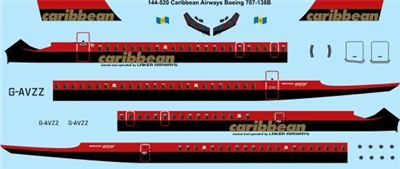 1:144 Caribbean Airways Boeing 707-138B