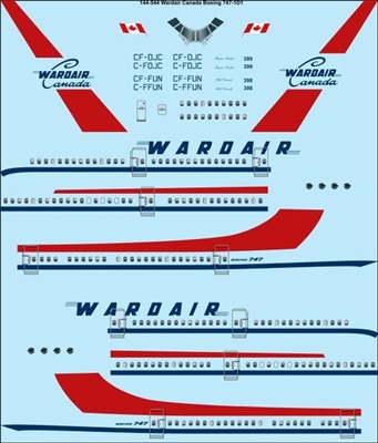 1:144 Wardair Canada (early cs) Boeing 747-1D1