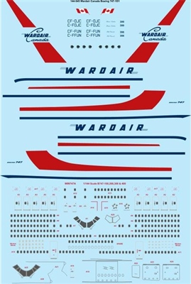 1:144 Wardair Canada (early cs) Boeing 747-1D1