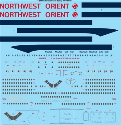 1:144 Northwest Orient Boeing 747-151/251B