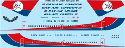 1:144 Dan Air London Boeing 737-200
