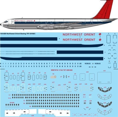 1:144 Northwest Orient Boeing 707-351B/C