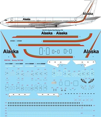 1:144 Alaska Airlines (red) Boeing 720