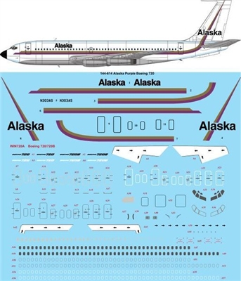 1:144 Alaska Airlines (purple) Boeing 720