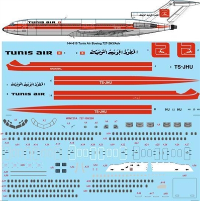 1:144 Tunis Air Boeing 727-200