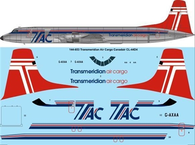 1:144 Transmeridian Air Cargo Canadair CL.44D-4