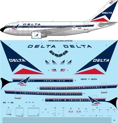 1:144 Delta Airlines Airbus A.310-300