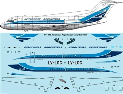 1:144 Aerolineas Argentinas Fokker F.28-1000