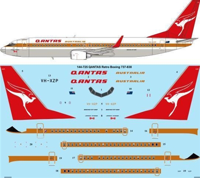 1:144 QANTAS 'retro' Boeing 737-800