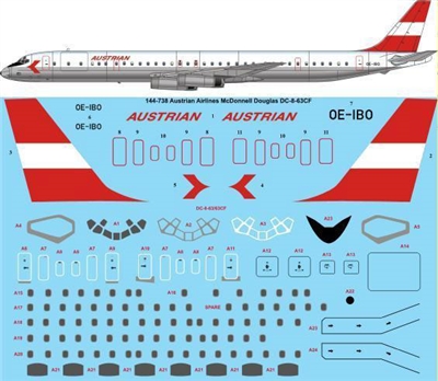1:144 Austrian Airways Douglas DC-8-63CF