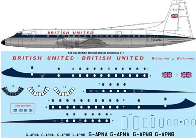 1:144 British United Airlines Br.175 Britannia 317 (early cs)